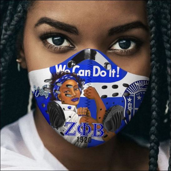 Zeta Phi Beta we can do it filter activated carbon Pm 2.5 Fm face mask