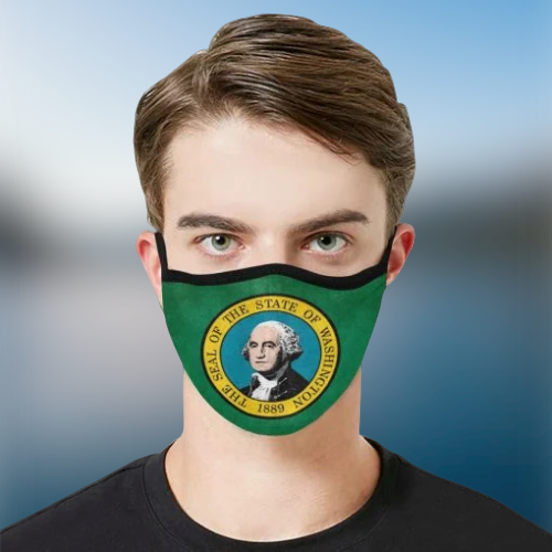 The seal of the state Washington 1889 Face Mask