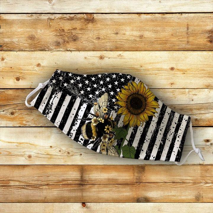 American flag Bee flowers mask – TAGOTEE