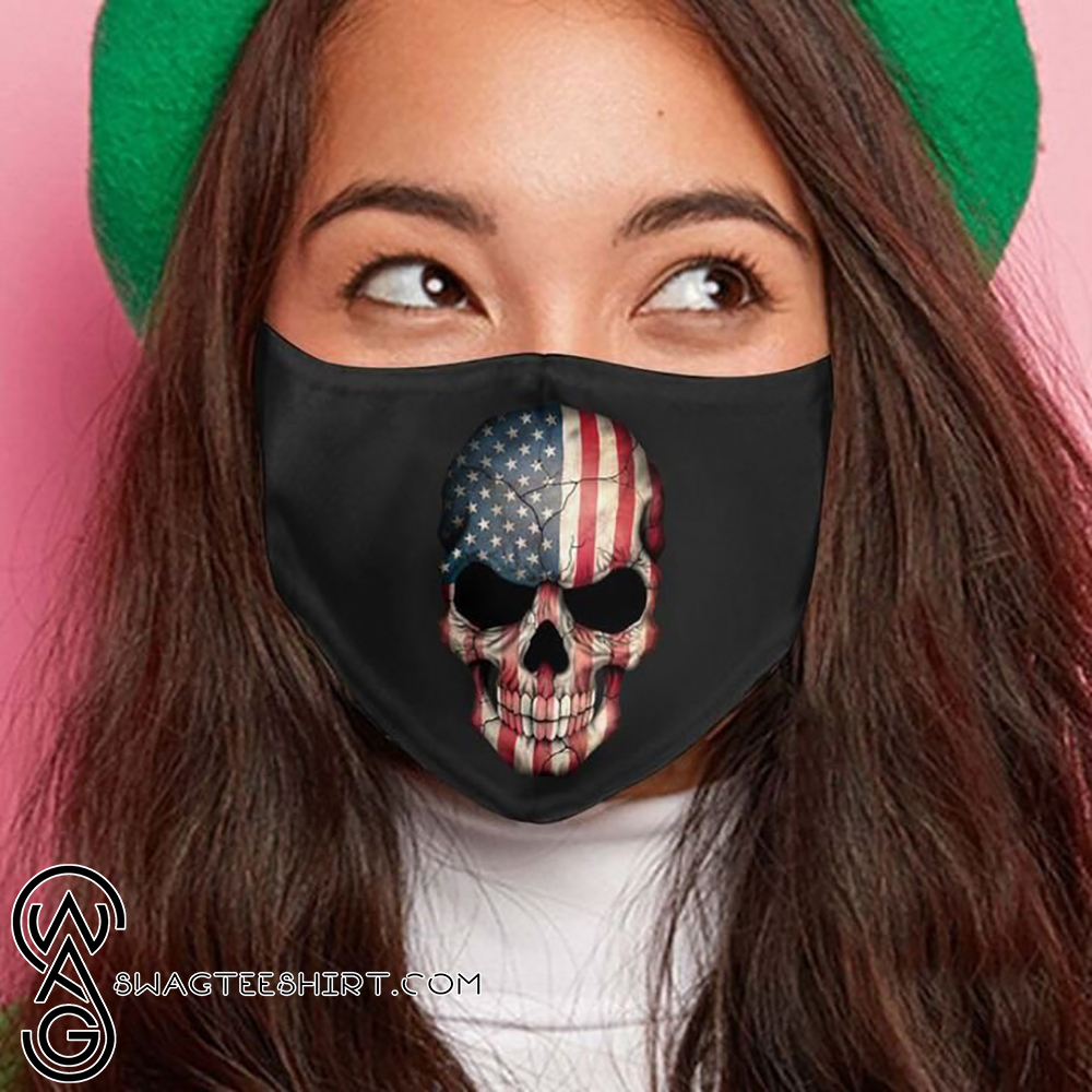 American flag skull anti-dust cotton face mask