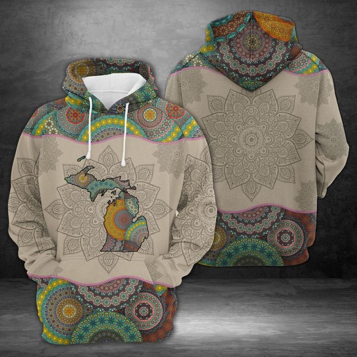Awesome Michigan Mandala 3D All over print hoodie 1