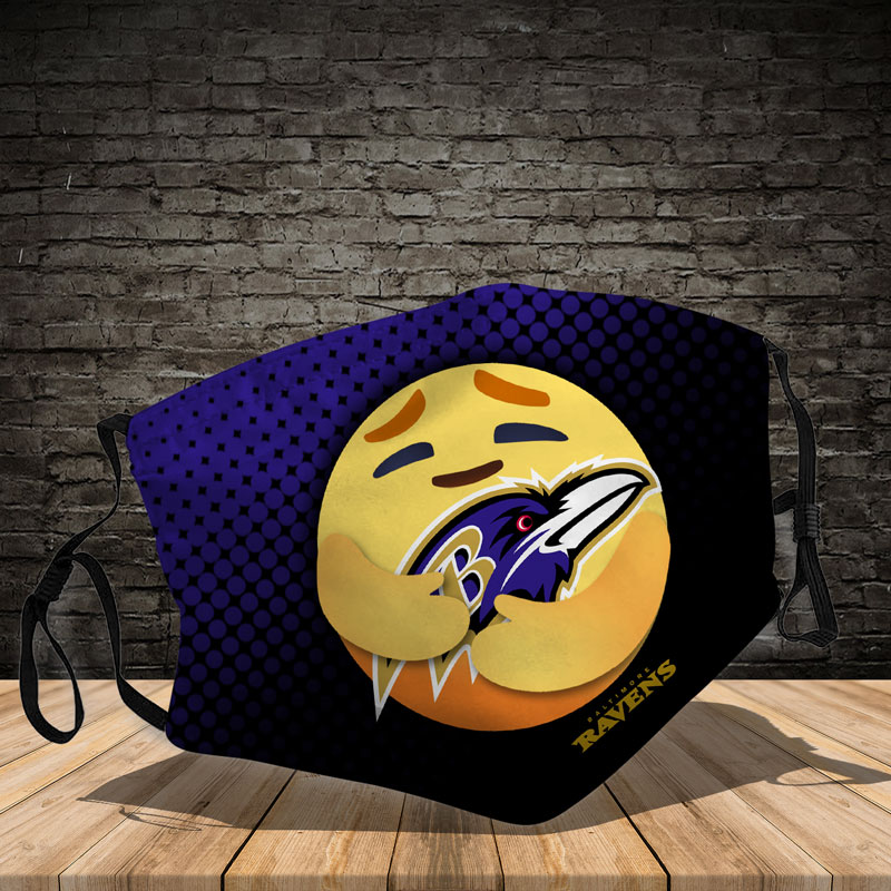 Baltimore Ravens care emoji face mask