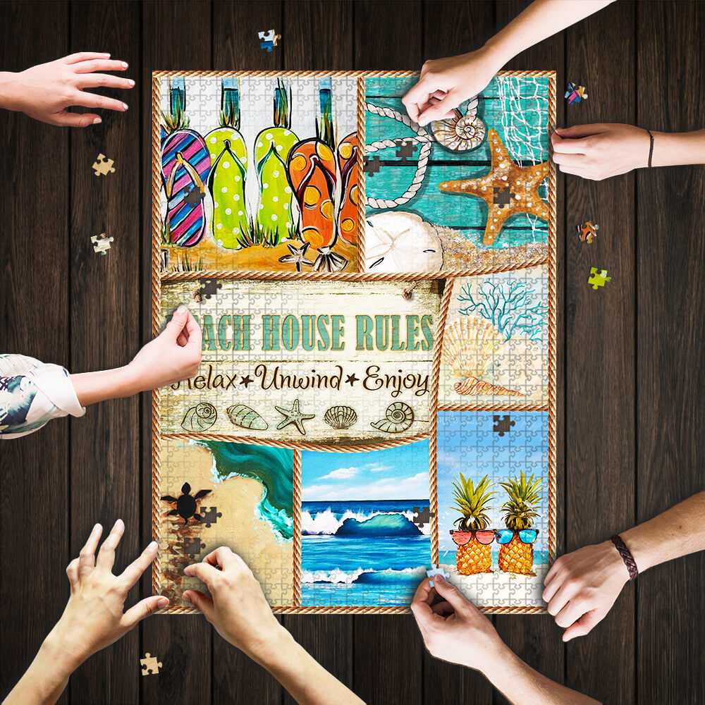 Beach House Rules Jigsaw Puzzle