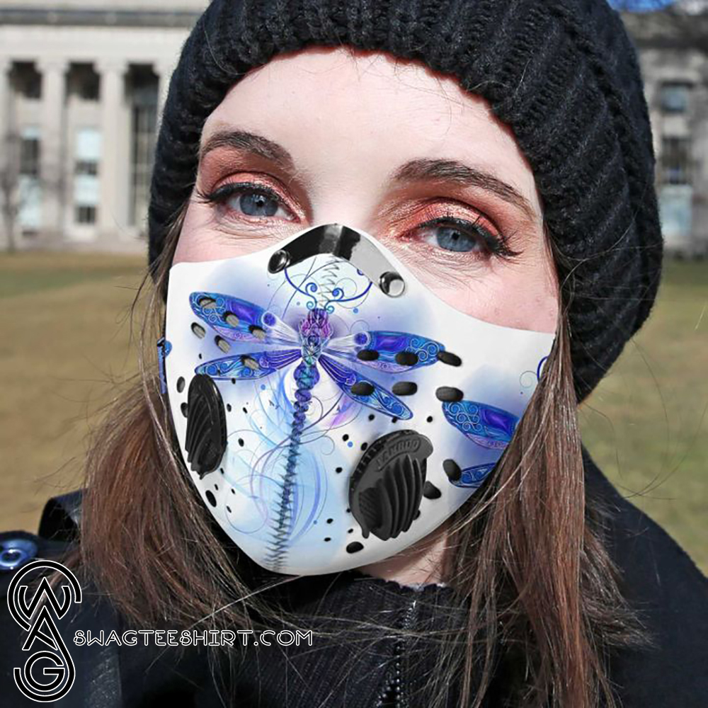 Blue dragonfly filter activated carbon face mask