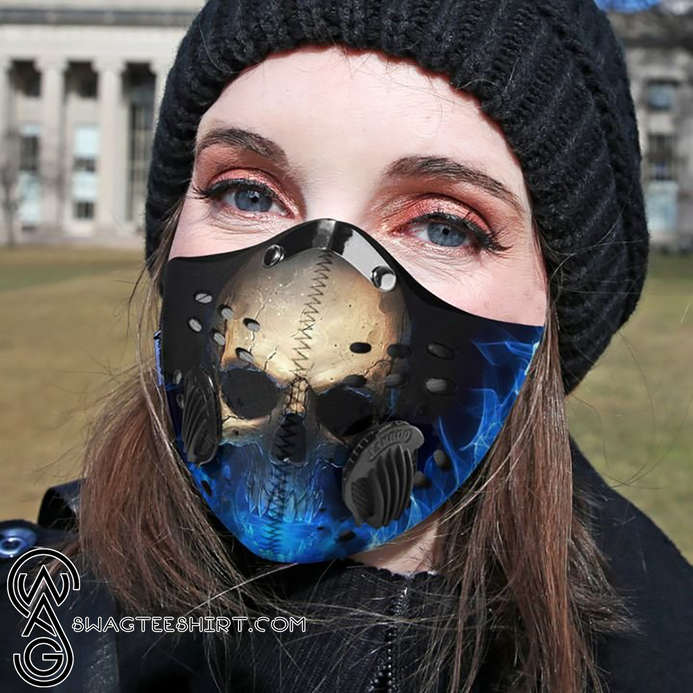 Blue flame skull filter activated carbon face mask