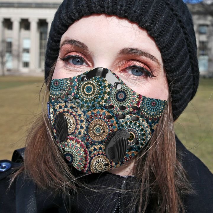 Boho chic flower filter activated carbon face mask