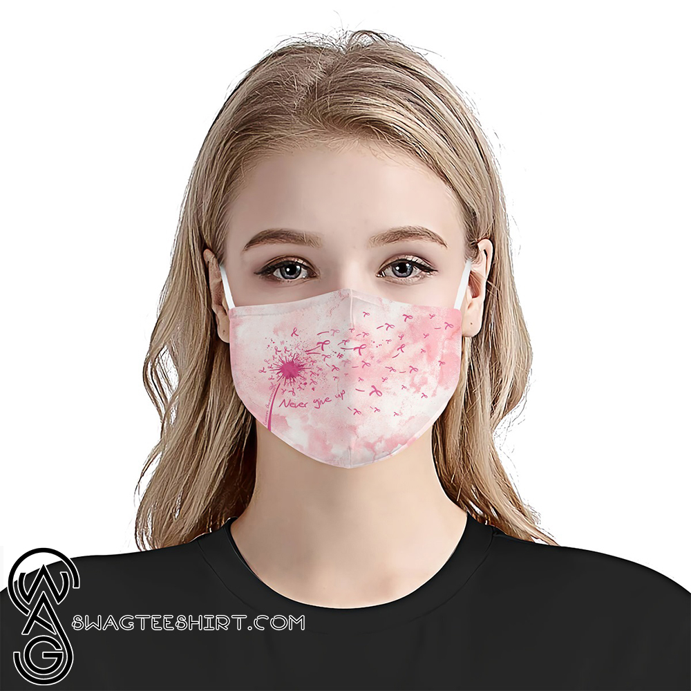 Breast cancer awareness never give up anti-dust cotton face mask