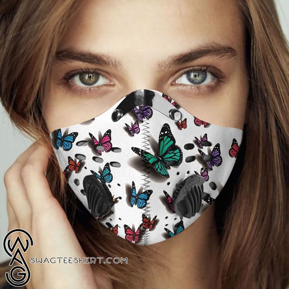 Butterflies fly away filter activated carbon face mask