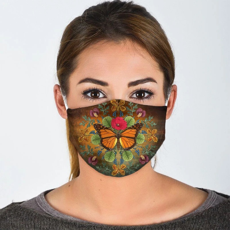 Butterfly flower face mask - detail