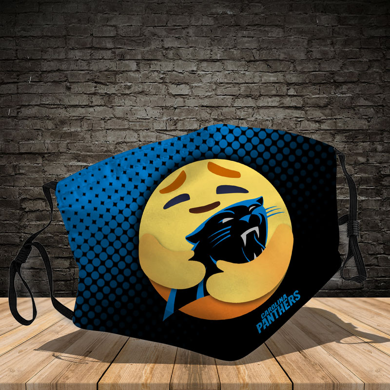 Carolina Panthers care emoji face mask