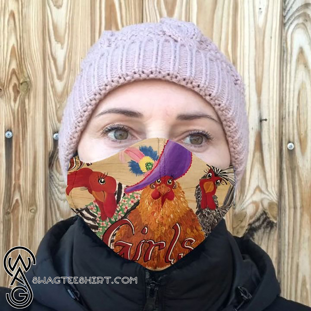 Chicken girls all over printed face mask – maria
