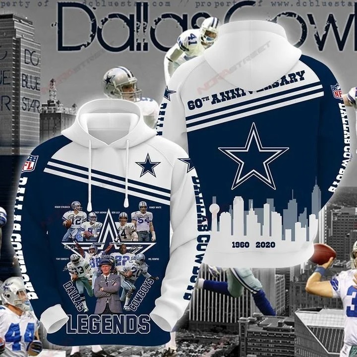 Dallas cowboys legends 60th anniversary 3D All over print hoodie