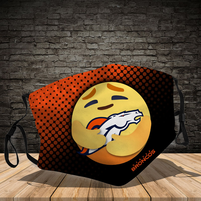Denver Broncos care emoji face mask