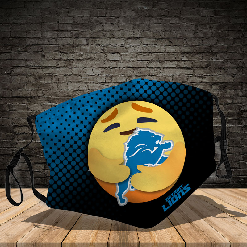 Detroit Lions care emoji face mask