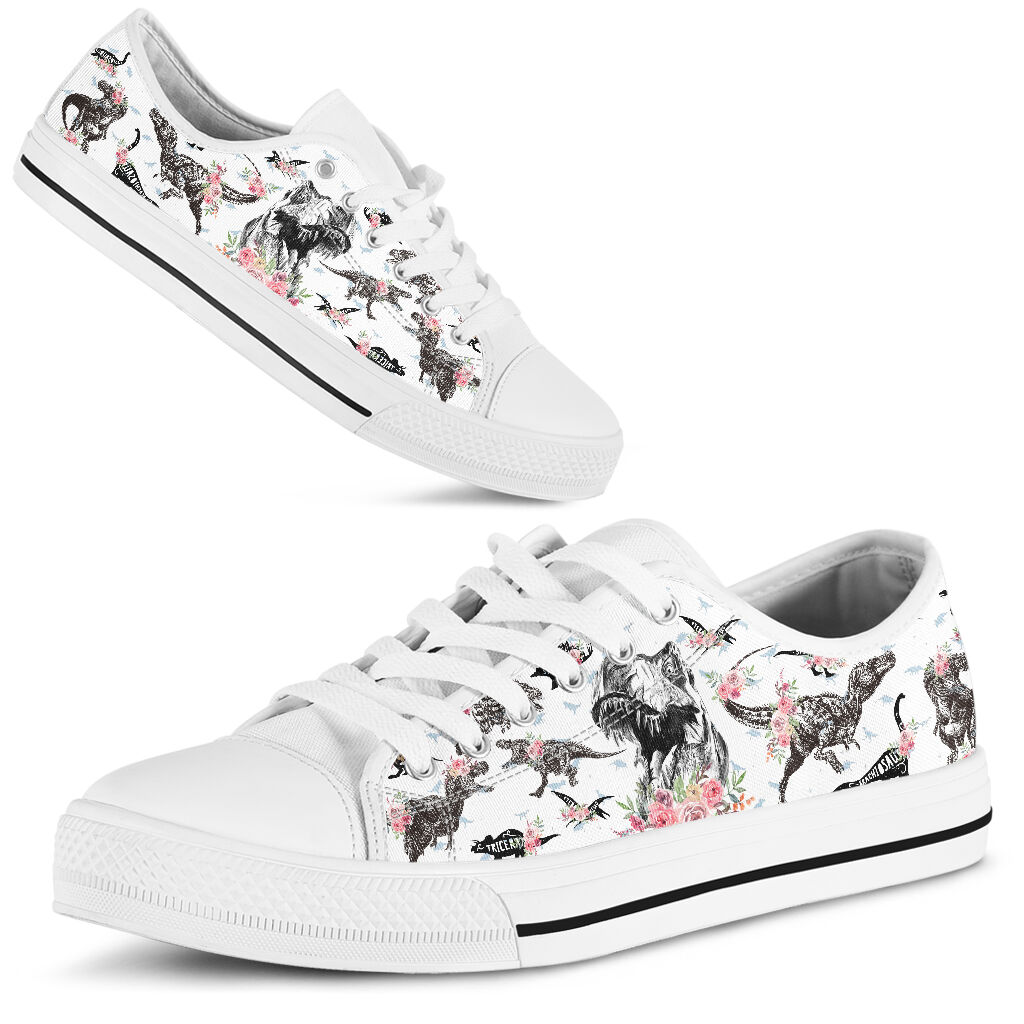 Dinosaurs pattern low top shoes 1