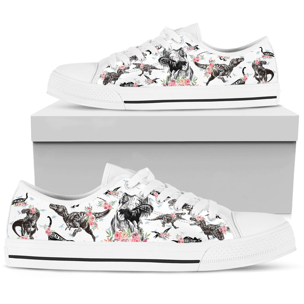 Dinosaurs pattern low top shoes 3