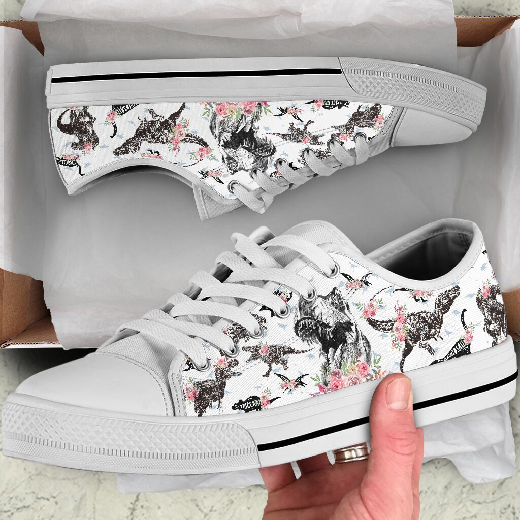 Dinosaurs pattern low top shoes 4