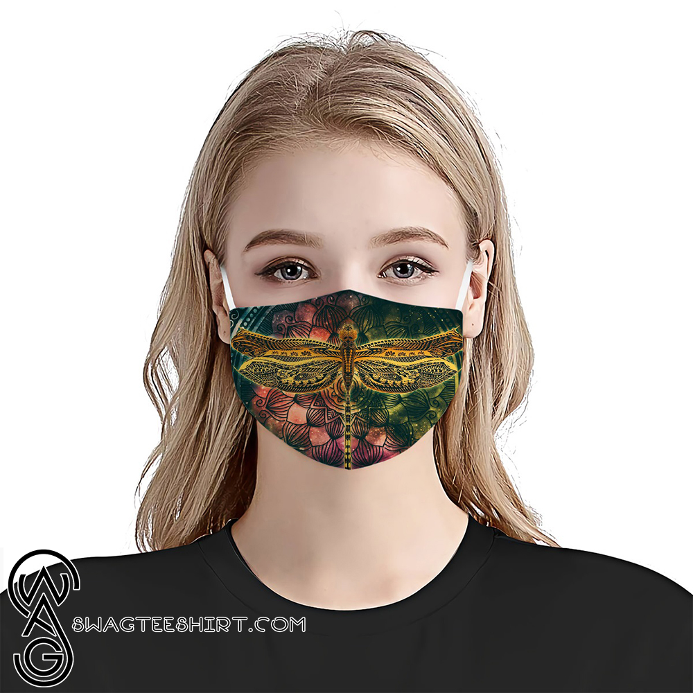 Dragonfly colorful vintage anti-dust cotton face mask