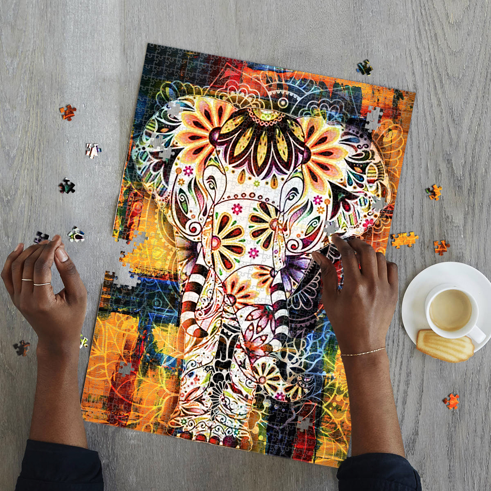 Elephant Mandala Jigsaw Puzzle 1