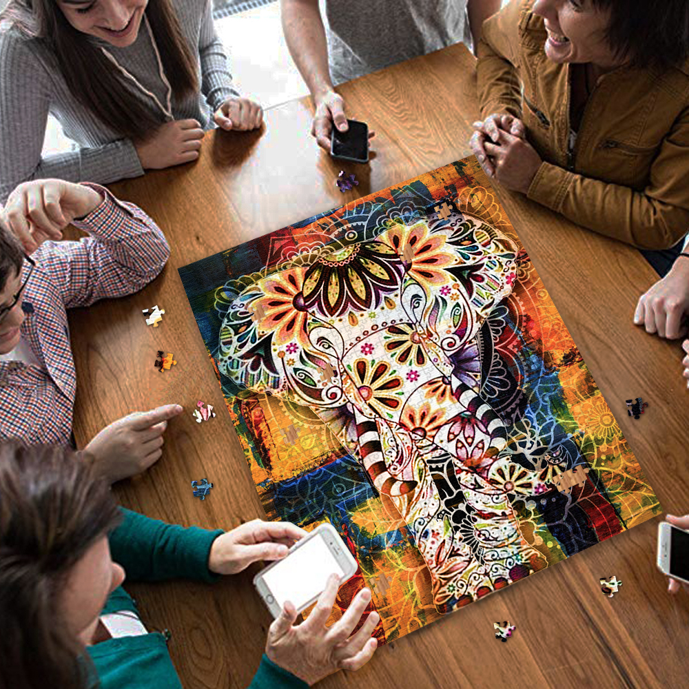 Elephant Mandala Jigsaw Puzzle 2