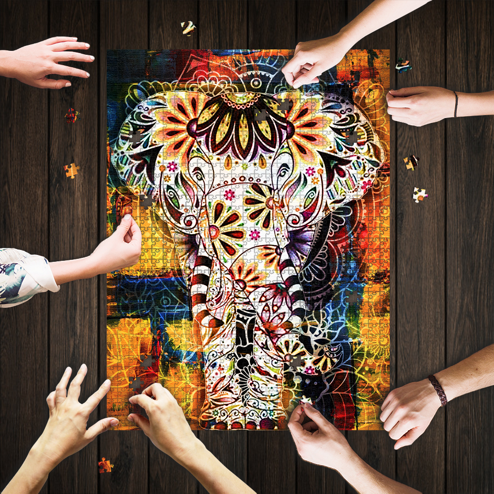 Elephant Mandala Jigsaw Puzzle