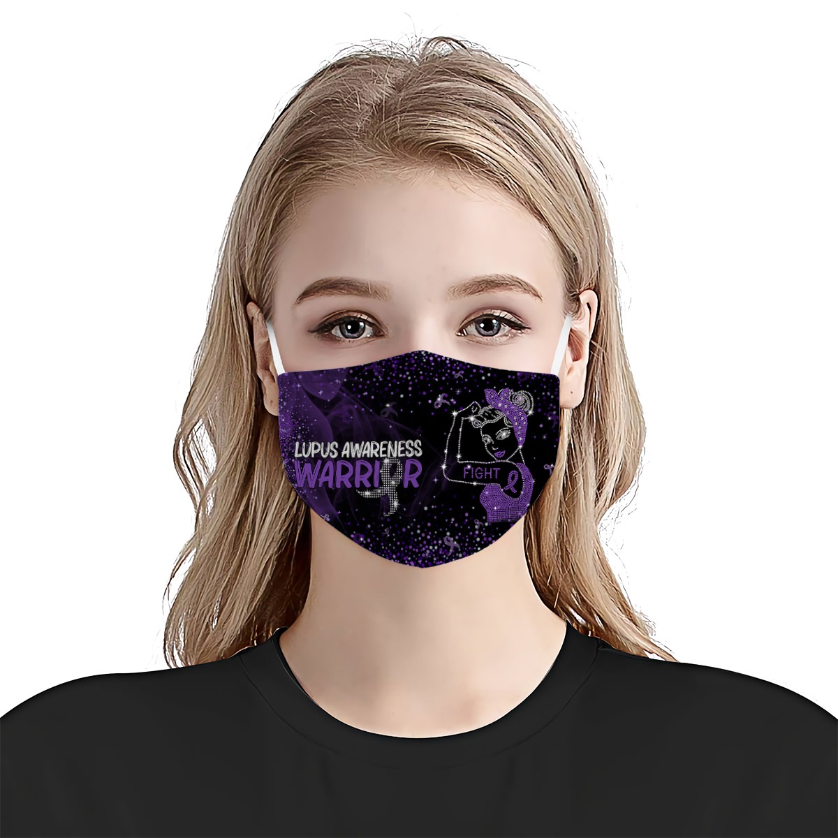 Fight lupus awareness warrior face mask