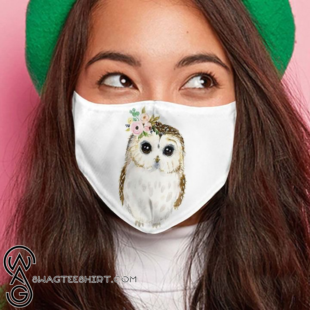 Floral baby owl anti-dust cotton face mask