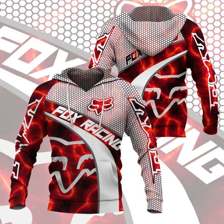 Fox racing red 3D All over print hoodie