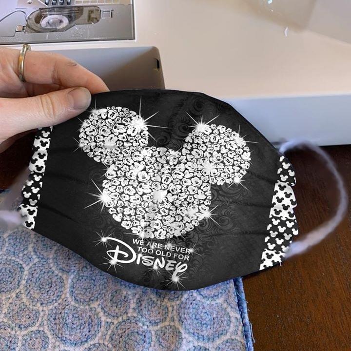 Glitter Diamond Mickey Mouse We are never too old for Disney cloth mask