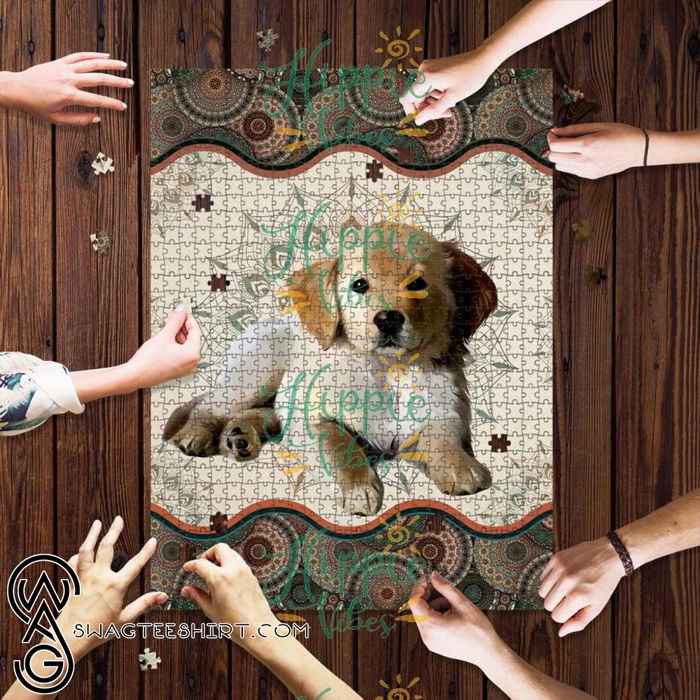 Golden retriever mandala jigsaw puzzle – maria