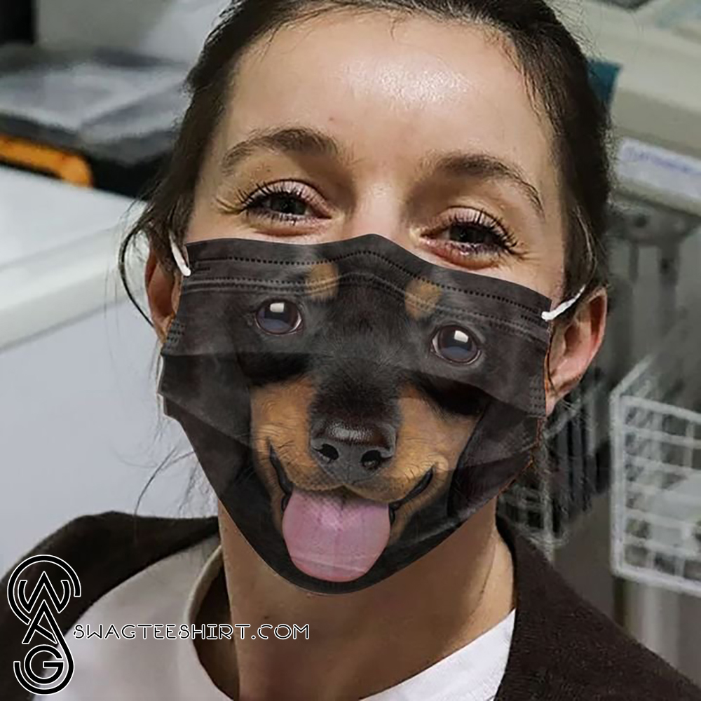 Happy dachshund face anti-dust cotton face mask