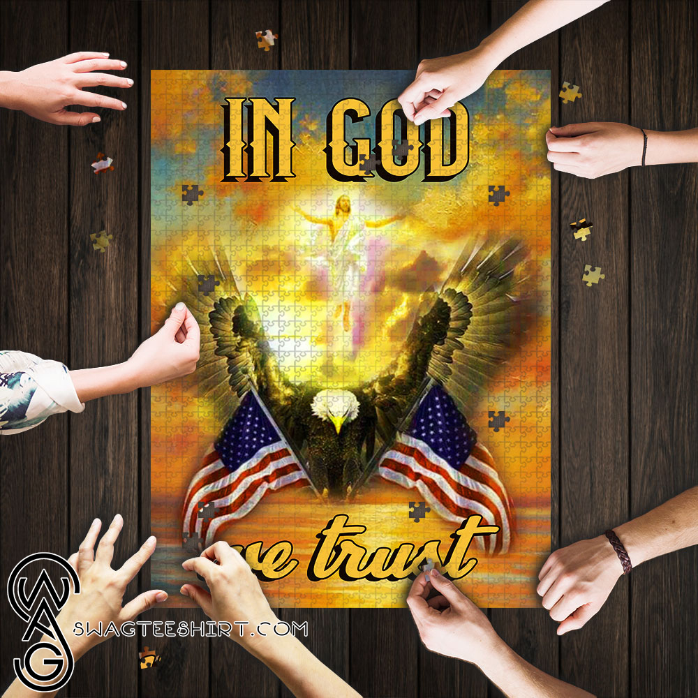 In God we trust american flag jigsaw puzzle – maria