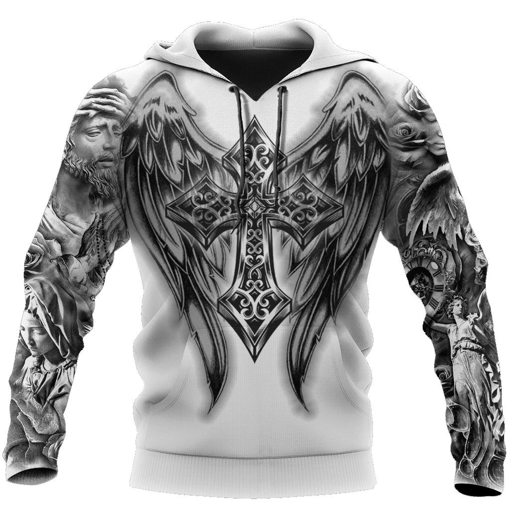 Jesus Tattoo 3D All Over Printe Hoodie front