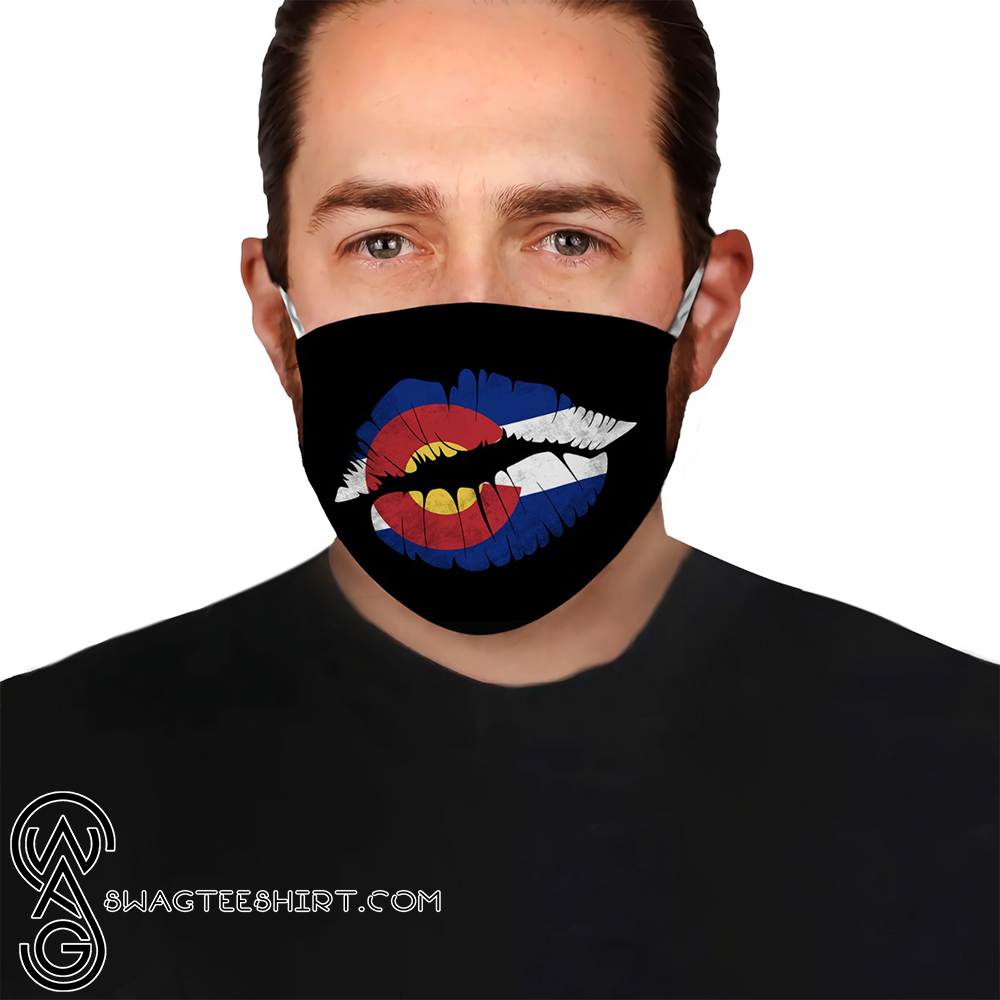 Kiss lips colorado state flag anti-dust cotton face mask