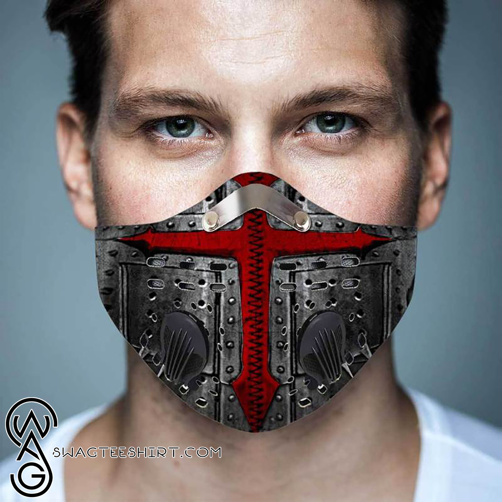 Knights templar helmet cross filter carbon face mask – maria