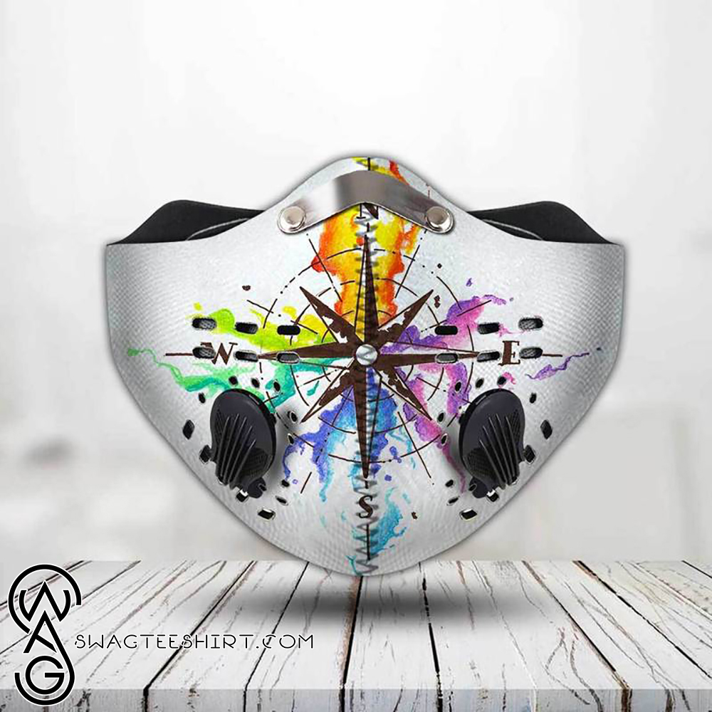 LGBT pride compass filter activated carbon face mask