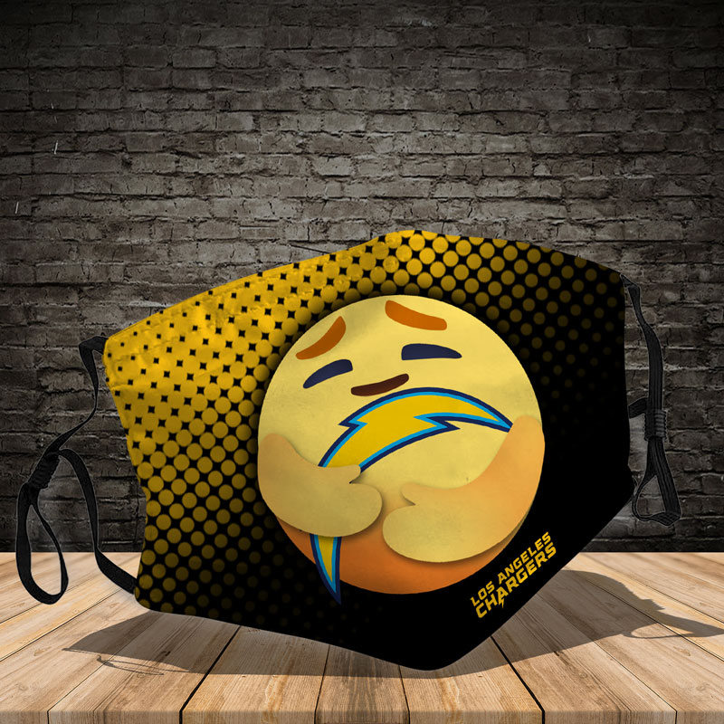 Los Angeles Chargers care emoji face mask