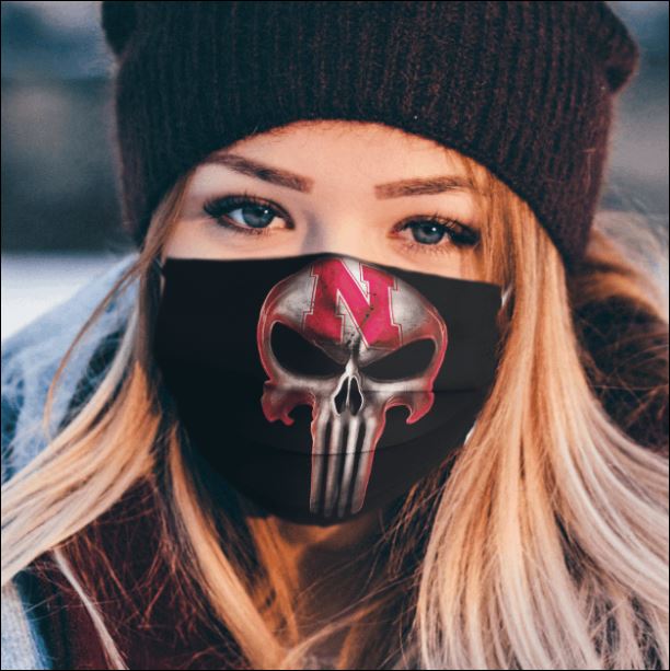 Nebraska Cornhuskers The Punisher face mask