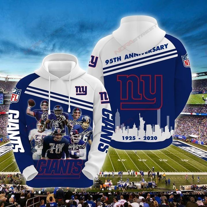 New york giants 95th anniversary 3D All over print hoodie