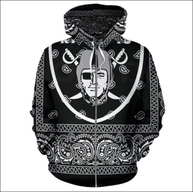 Oakland Raiders 3D zip hoodie