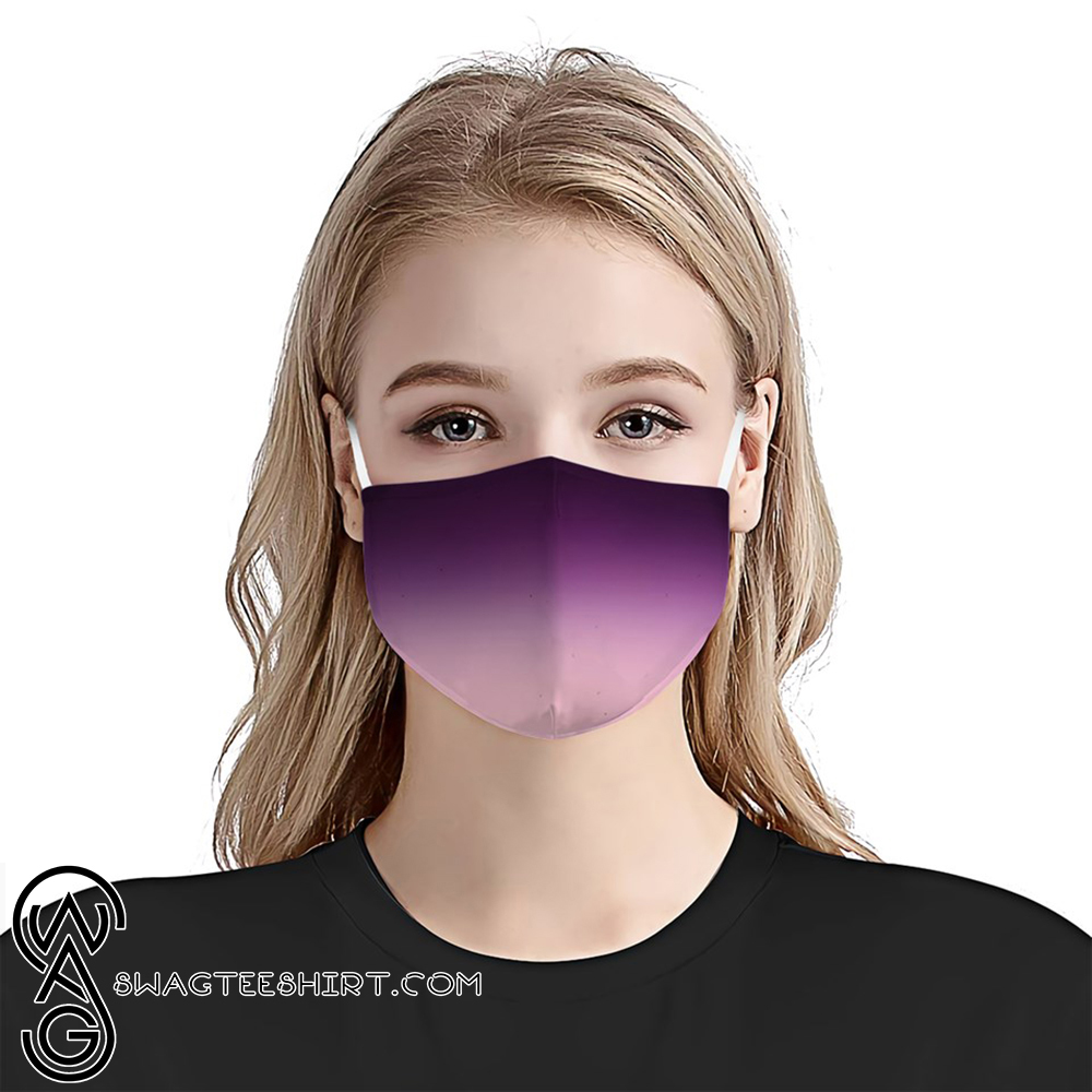 Ombre purple watercolor anti-dust cotton face mask