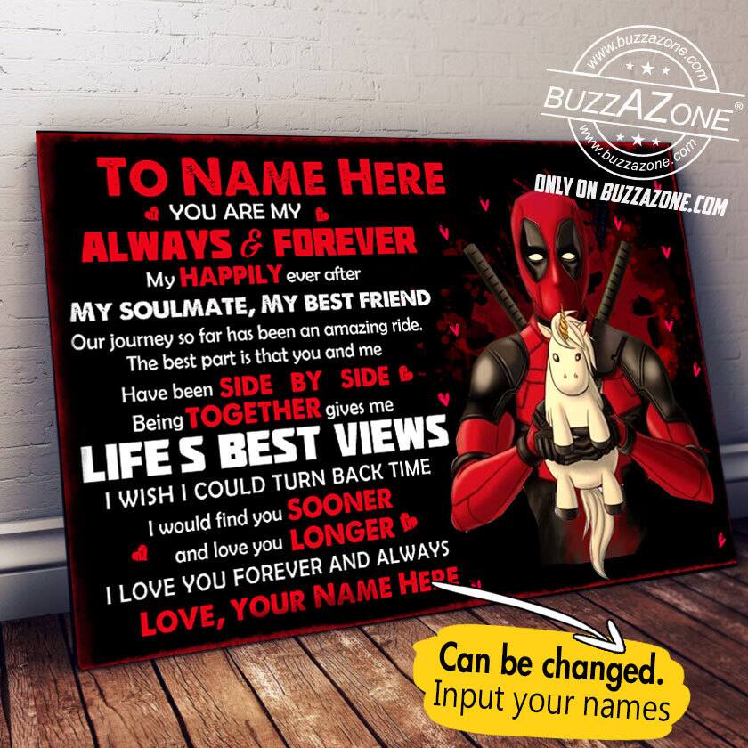 Personalize custom name To my love deadpool poster