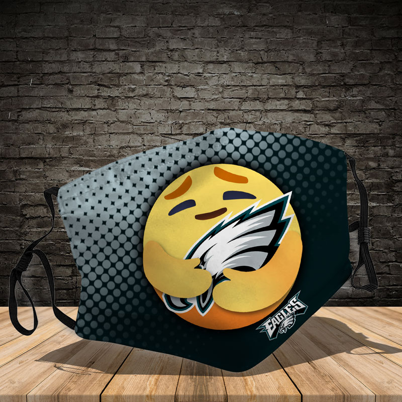 Philadelphia Eagles care emoji face mask