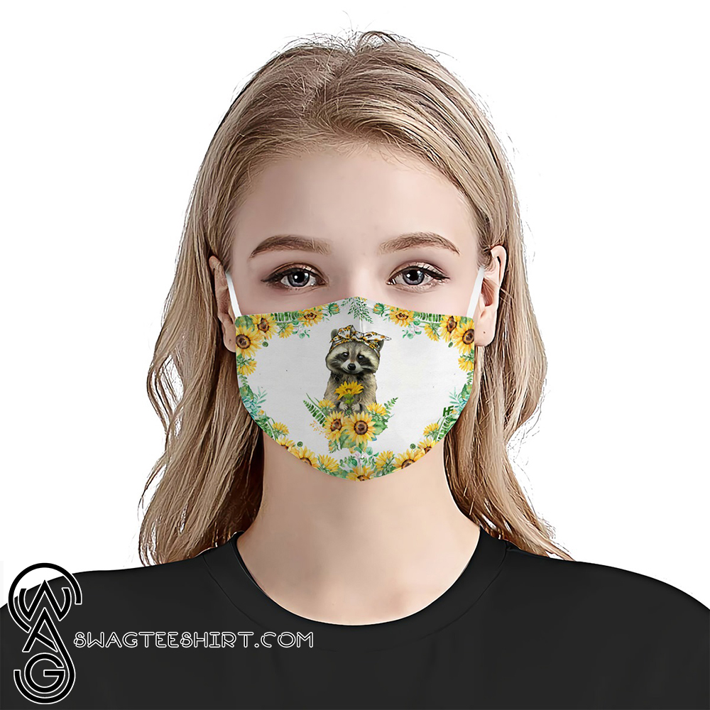 Raccoon sunflower anti-dust cotton face mask