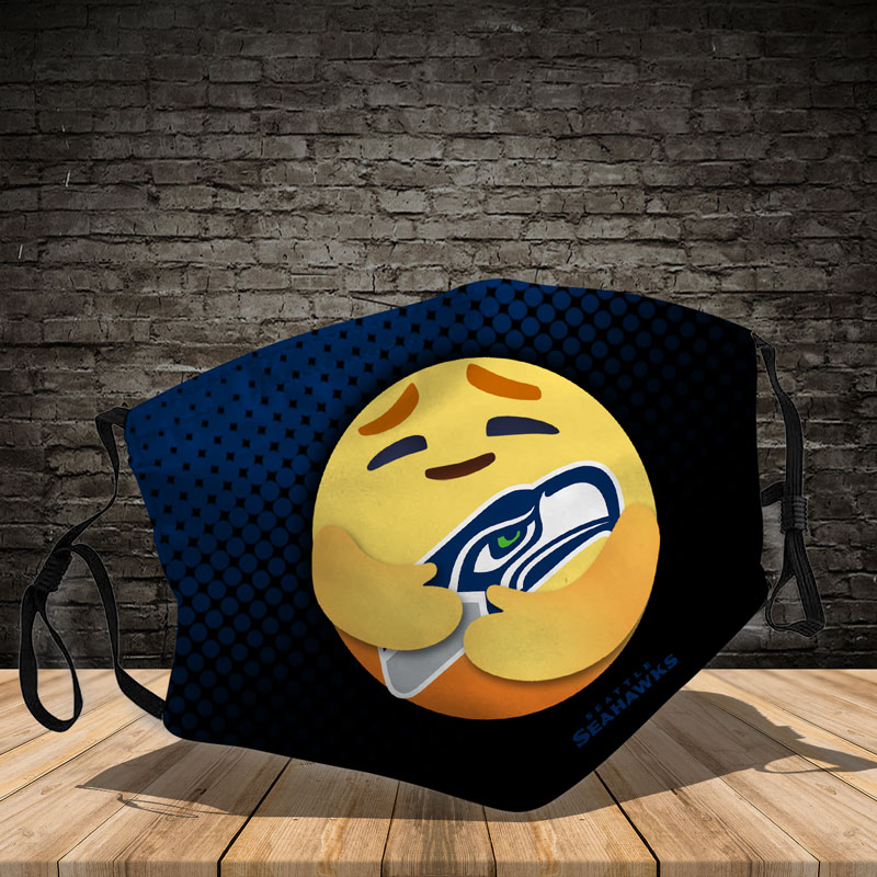 Seattle Seahawks care emoji face mask