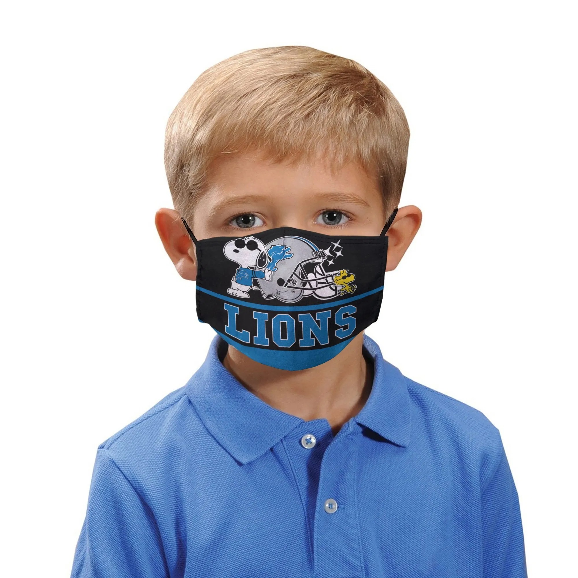 Snoopy Joe Cool Detroit Lions Face Mask 3