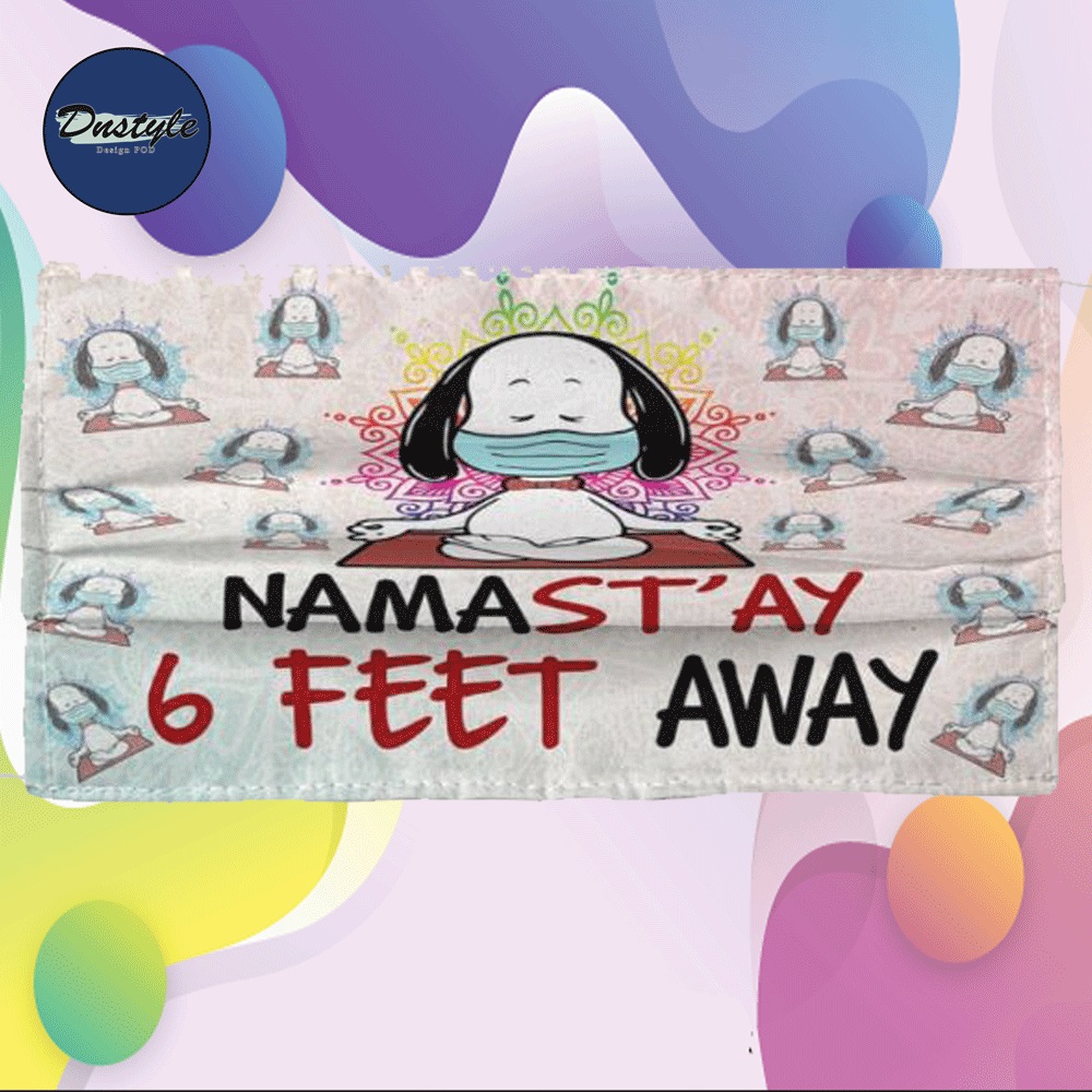 Snoopy namastay 6 feet away cloth face mask – dnstyles