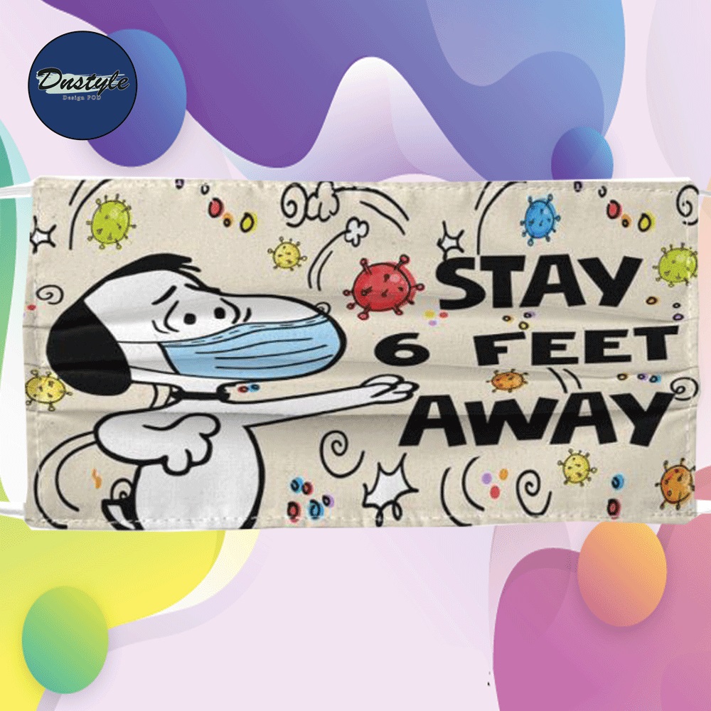 Snoopy stay 6 feet away cloth face mask