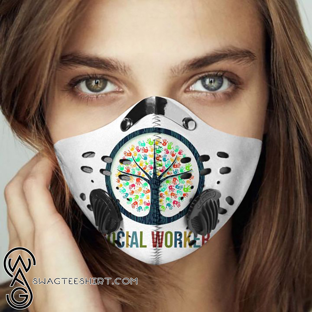 Social worker tree of life hands filter activated carbon face mask