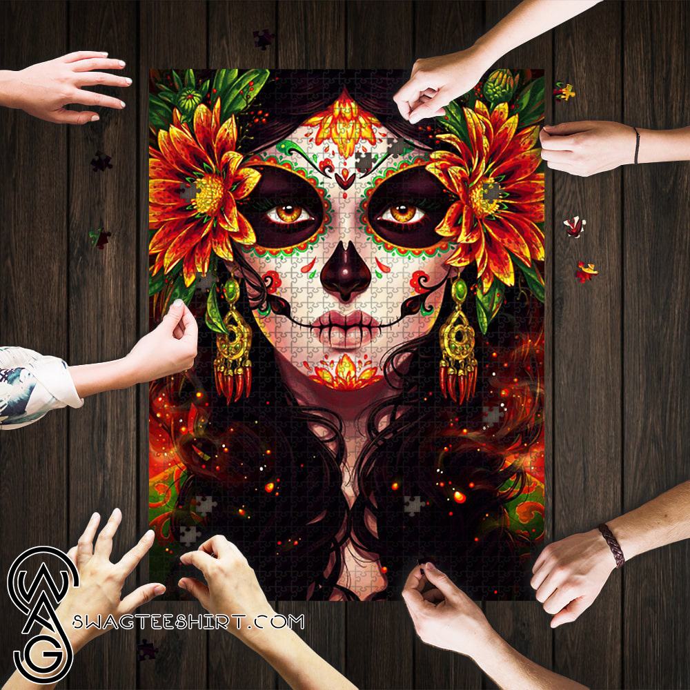 Sugar skull day of the dead jigsaw puzzle – maria